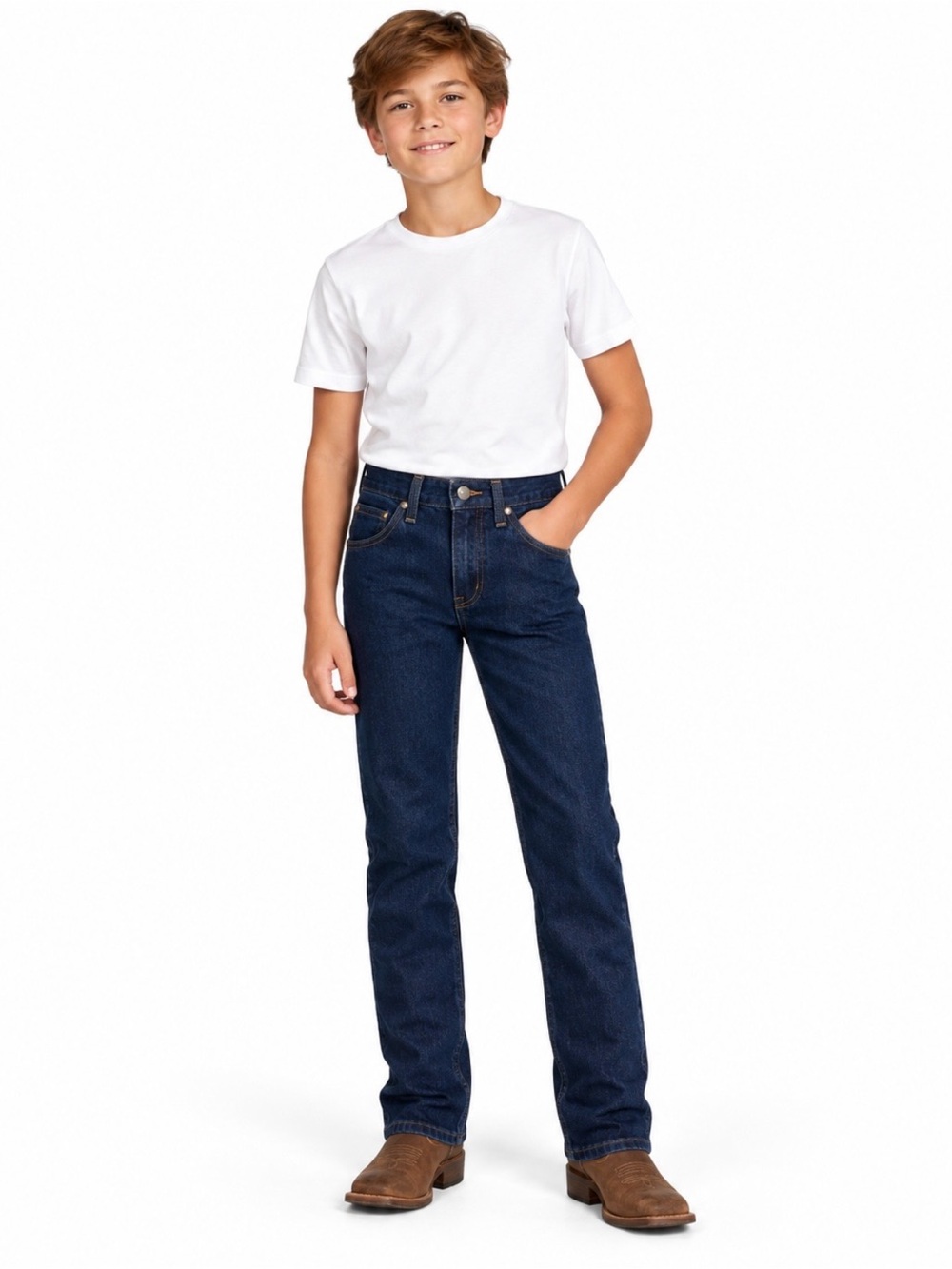 NWT Vintage Wrangler Cowboy Cut Slim Dark Wash Jeans Sz 12 Slim Unisex Y2K